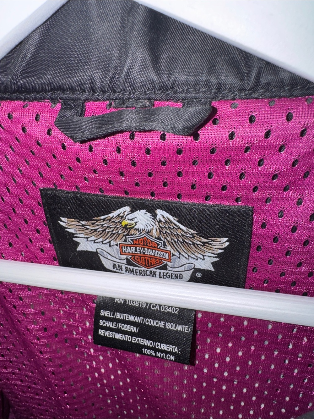 Harley-Davidson Black White and Pink Women's Moto Graphic Jacket - Picture 2 of 3